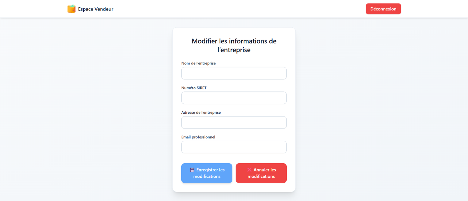 Interface Gestionnaire